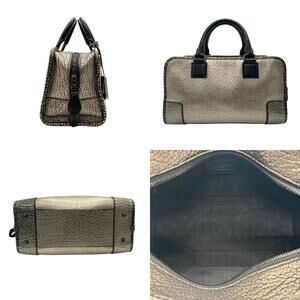 Loewe Amazona Leather Gold Handbag Black